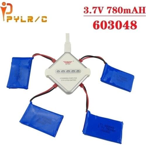 3.7V 780mAh lipo Battery with Charger For WLtoys V626 V636 V686 X250 Q222 V686G RC quadrocopter parts for 3.7V Drone battery