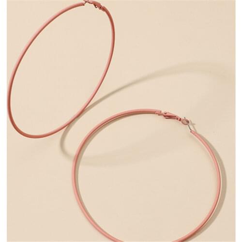 MANGOSKY Fashion Pink Rubber Paint Big Earring