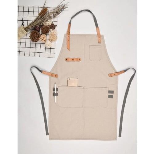 Korean Fashion Canvas Barista Apron Cake Barber Shop Chinese Food Same Style Work clothes
