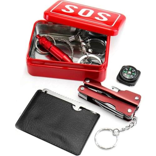 8Pcs Survival Emergency Tools Set Self Help Outdoor Camping Hiking Gear Kit FK88