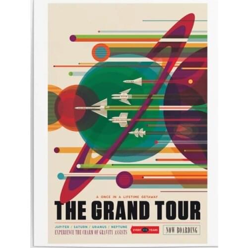 Wall Art Prints Poster the Grand Tour Modular Pictures Nasa Home Retro Decor Canvas Space Travel Paintings Living Room No Frame
