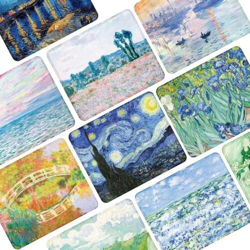 Non-slip Creative Keyboard Mat Van Gogh Oil Painting Deskpad Gaming for Office Home ComputerGaming Desk Mats Cute Mouse Pad