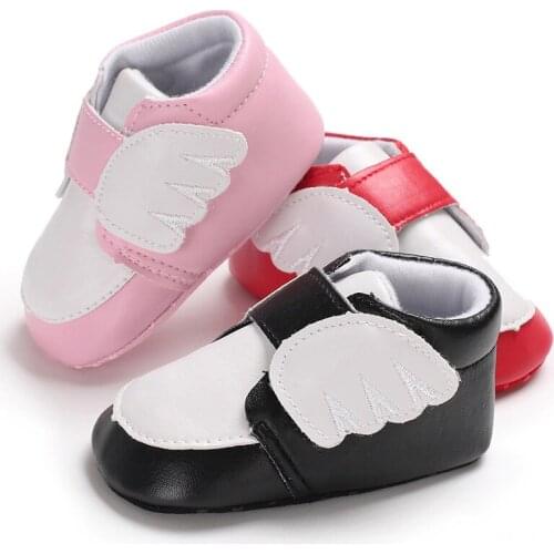 Newborn baby shoes girls boys color with wings soft baby shoes