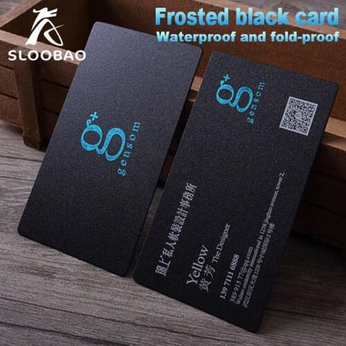 Customized printed 0.8mm thickness UV business card/hang tag PVC black card concave convex material double-sides with gilding