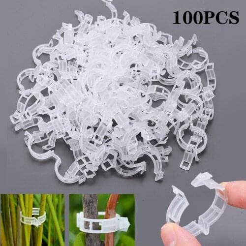 100pcs Plastic Plant Support Clips For Plants Hanging Vine Garden Greenhouse Vegetables Garden Ornament