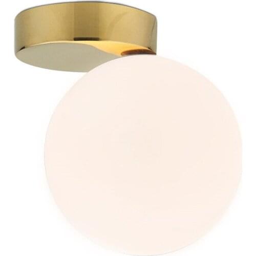 Nordic white glass ball ceiling light corridor fashion simple corridor cloakroom suction lamp