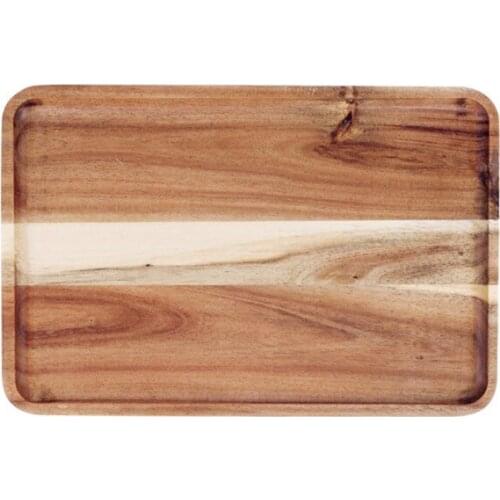 Practical and durable tray Acacia Wooden Tray Household Rectangular Coffee Breakfast Bread Tray Fruit Tray Wooden Tableware