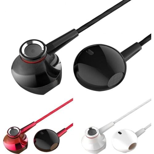 Wired Earbuds Stylish Wide Compatibility Wire Control 1.2m Portable Metal 3.5mm In-ear Earphones for Gaming