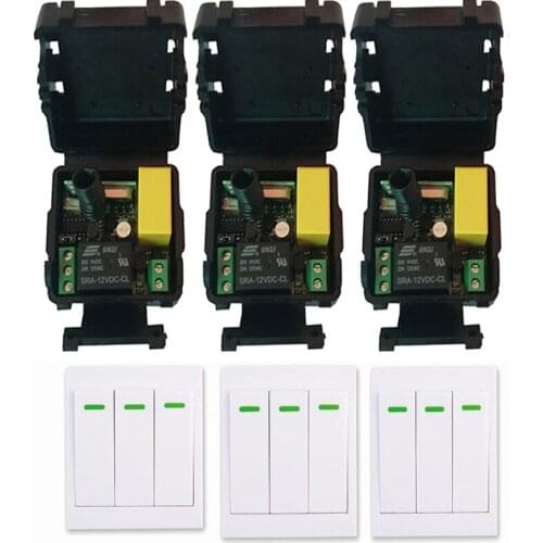 AC 220V 1CH 10A Wireless RF Remote Control Switch Wireless Light Switch Push Button Wireless 86 Wall Panel Remote Transmitter