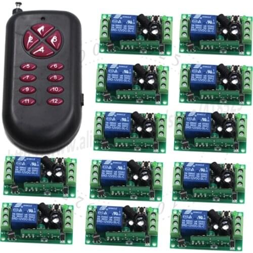 MITI-DC12V 12CH 10A 1000m long range remote control Light Switch Relay Output Radio 12 Receiver Module +1 Transmitter SKU: 5112