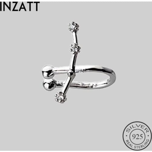 INZATT Minimalist Zircon 12 constellations Clip Earrings For Women Birthday Party Charm Silver 925 Fashion Jewelry 2020 Gift