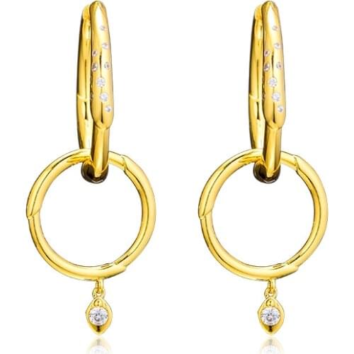 Spring GardenShine Flower Stem Earring Hoops Sterling Silver Jewelry Earrings For Woman Party Jewelry Making