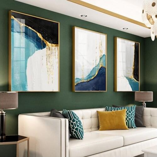 Modern Canvas painting Abstract Line watercolor Art Painting Gift Decorative Printing Waterproof Poster Pictur 60x80 Green