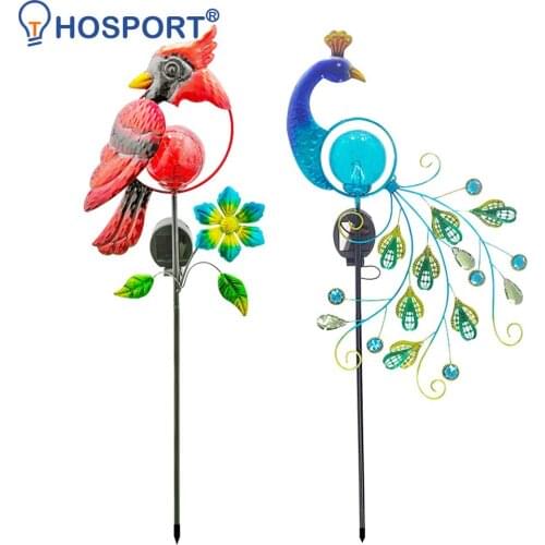 Solar LED Light Outdoor with Rain Gauge Lawn Lamp Vintage Solar Powered Peacock Shape Greensward Lamp Decoration Decoration
