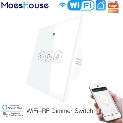 Wifi Smart Wall Touch Light Dimmer Switch 1 Gang EU/UK Standard APP Remote Control Works with Amazon Alexa and Google Home