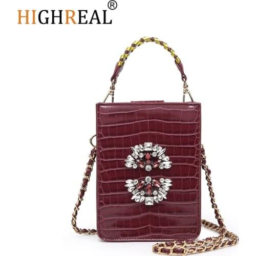 Fashion Brand Crocodile Women Hand Bag Designers Luxury Handbags Chain Women Shoulder Bags Trend Classic Solid Style Phone Bag