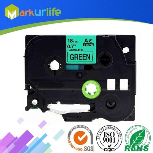 1 Pack Laminated Tape TZE741 Tze741 TZe-741 Compatible for Brother P-Touch Labeler Adhensive tze741(Black on Green, 18mm x 8m)