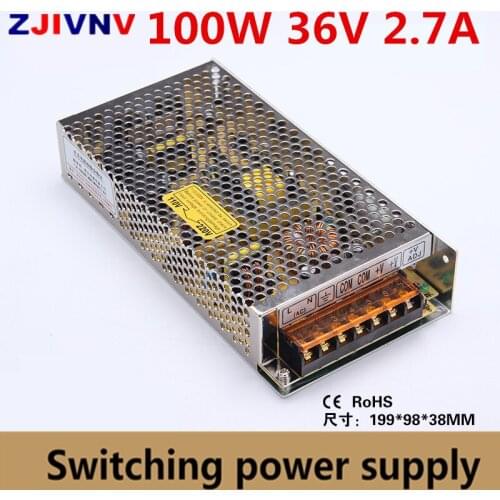 100W Switching power supply 36V 2.7A AC 110V-220V Input to DC 36V Driver Switching Voltage Transformer for LED Strip light