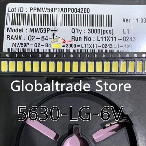 1000pcs For LG LED LCD Backlight TV Application Middle Power LED LED Backlight 1W 6V 5630 Cool white LED LCD TV Backlight