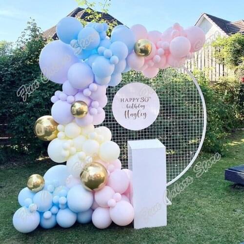 132pcs Doubled Macaron Pink Wedding Birthday Party Backdrop Baby Shower 4D Gold Holiday Events Decoration Balloon Garland Kits