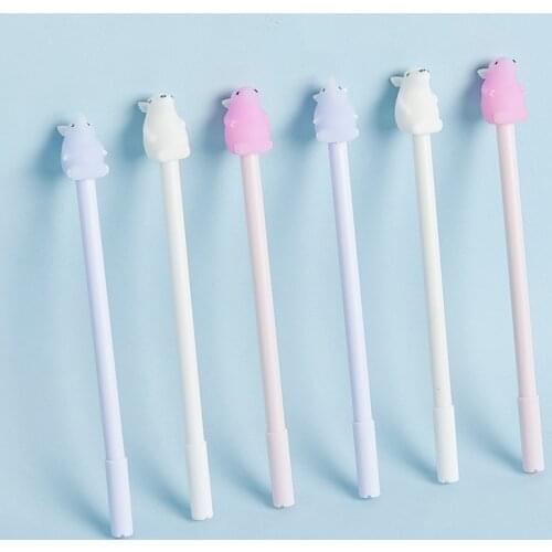 36 pcs/lot Cartoon Polar Bear Gel Pen Cute 0.5 mm Signature Pen Promotional Gift Stationery School Supplies