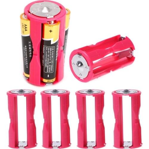 4AAA To C Size Parallel Cell Adapter Battery Holder DC 1.5V Case Box Converter