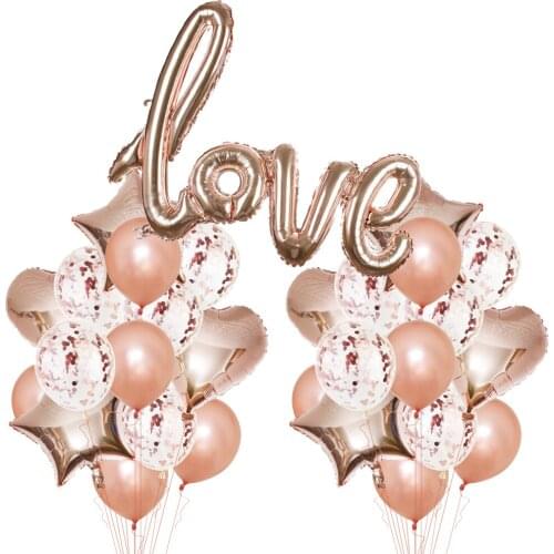 Amawill LOVE Confetti Air Balloons Wedding Decoration Bride To Be Bridal Shower Bachelorette Party For Valentines Day Gift