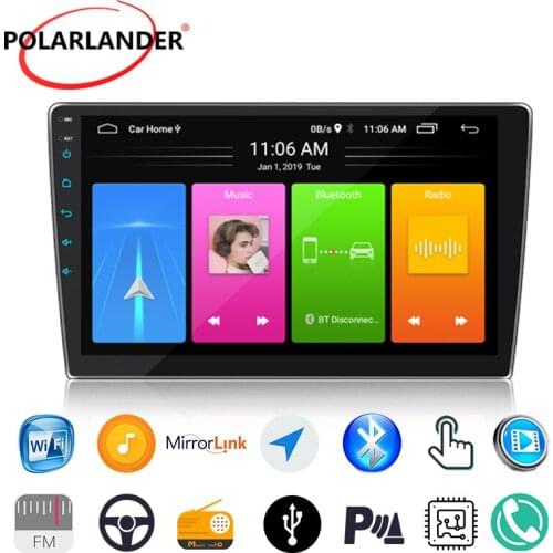 2 DIN Android 8.1 Car Radio GPS 10 Inch 1201a Removable panel WiFi Capacitive Screen Bluetooth USB Video Input Thin No DVD