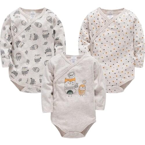 Toddler Baby Boys Girls Bodysuit 2 3 4PCS Long Sleeve 100% Cotton Baby Clothes 0-12 months Newborn body bebe Jumpsuit Clothing