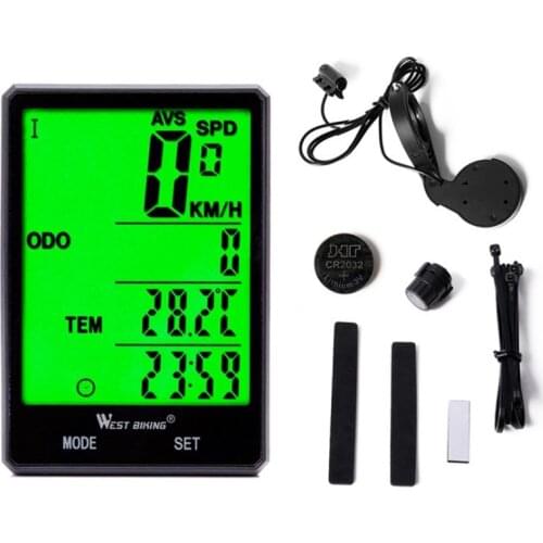Large Screen Bicycle Computer Wireless Wired Bike Waterproof Speedometer Odometer Cycling Stopwatch Watch LED Digital Rate