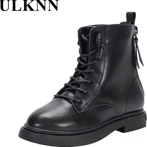 ULKNN Childrens Martin Boots Girls Short Boots Fashion Show Shoes Kids Portable Zipper Student Casual Boots Outdoor For Boys