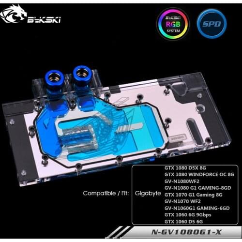 Bykski Water Block Used For Gigabyte GTX 1080/1070/1060 G1 Gaming ,Full Cover ,Copper Cooled ,GPU Cooler,N-GV1080G1-X