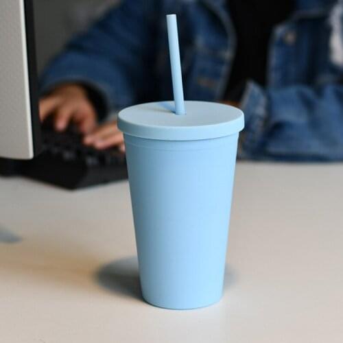 50pcs / lot New Arrival 16oz Cup With Straw And Lid Plastic High Quality Handy Water Cup Multi Colors