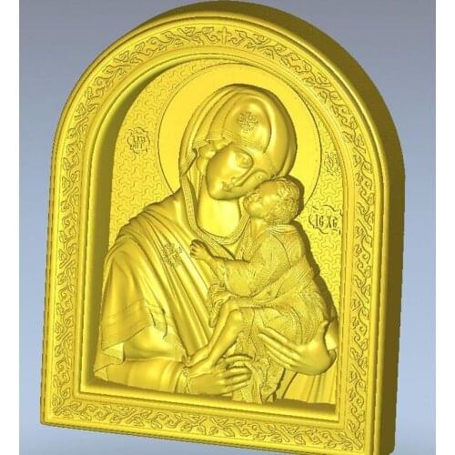 For cnc in STL file format 3d model relief Icon_Bogorod