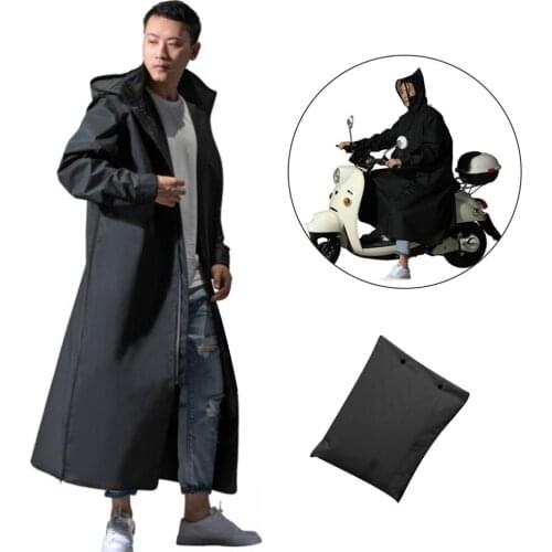 Motorcycle Raincoat Women/Men Zipper Hooded Poncho Motorcycle Rainwear Long Style Hiking Environmental Rain Jacket XL/XXL/XXXL