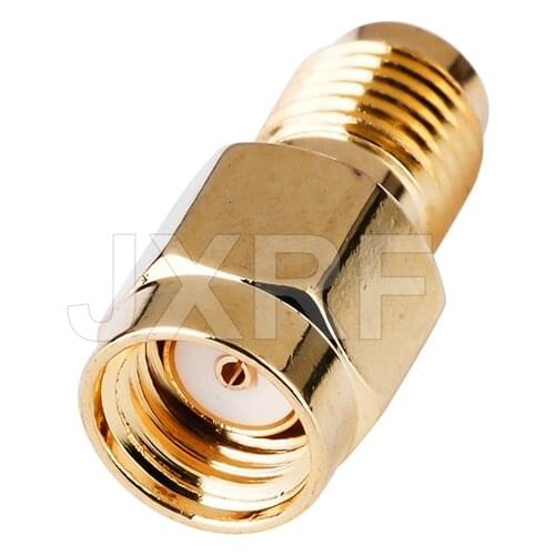 JXRF Coaxial Coax Adapter RP-SMA Male Plug to RP-SMA Female Jack Straight Gilded RP-SMA to RP-SMA Connector