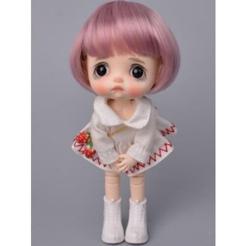 MUZIWIG 1/8 BJD Doll Wig Short Bangs Straight Hair High temperature Fiber BOBO Head Wig Doll Accessories For DIY 1/8 BJD Doll