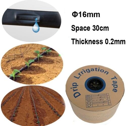 20/30/50 Meters Drip irrigation Tape 16mm Hose Watering System 0.2mm Thick Water Saving Solutions Streamline 30cm Space