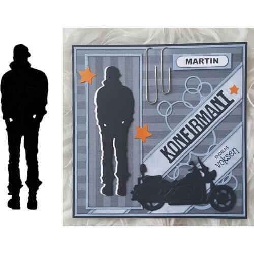 Human Figure Shadow Metal Cutting Dies for Scrapbooking Boy with Caps New 2019 Cutting Embossing Stencils Paper Craft Die