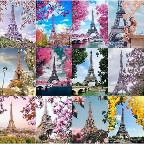 MomoArt Full Square Diamond Embroidery Tower 5D DIY Diamond Painting Landscape Cross Stitch Mosaic Home Decor Gift