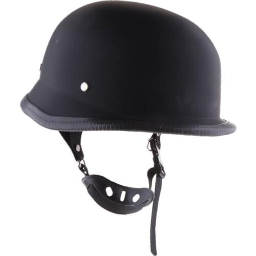 Motorcycle Chopper Cruiser Biker Retro Half Face Helmet Matte Black Dot S