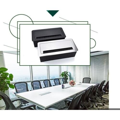 Desktop socket/office conference table socket/beautiful and dustproof hidden high-grade aluminum brushed black/silver