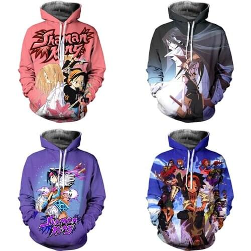 New 3D Japanese SHAMAN KING Hoodie Anime Sweatshirt For Men Women Clothes Hoody Hip Hop Kids Sweatshirt Sportswear Coat
