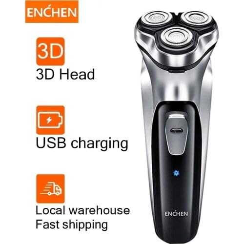 Enchen Blackstone Electric Shavers Shaving Machine Portable Beard Razors 3D Triple Blades Trimmer Rechargeable For Mens Face