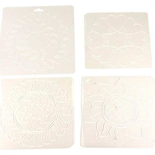 4PCS Transparent Acrylic Template for Cushion Pattern DIY Sewing Embroidery Patchwork Pressure Line Template Set