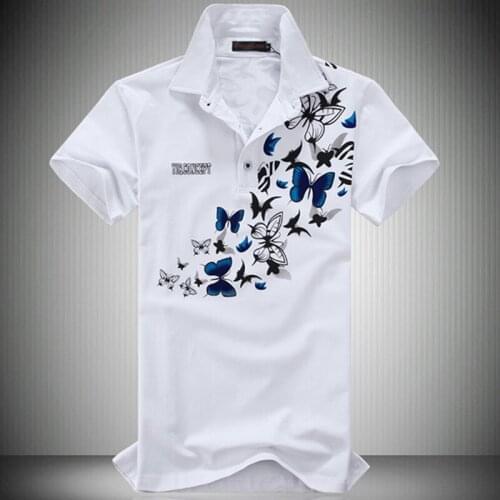 New Brand Polo Shirt Men Cotton Fashion Printed Men Summer Short Sleeve Casual Lapel Polo T-Shirts Slim Fit Large Size