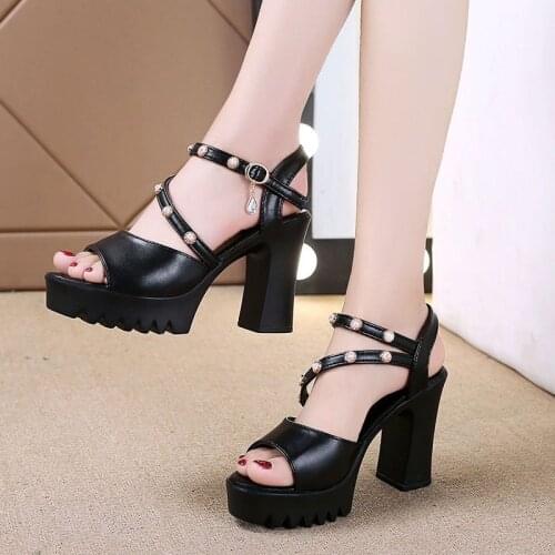 Summer high heels sandals women thick platform shoes Woman Cross Platform Sandals Roman Ladies Shoes Gladiator Heel Pumps white
