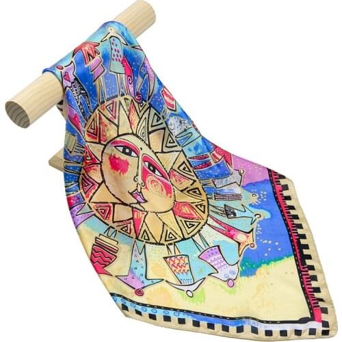 Natural Silk Scarf Women Bandana Female Apollo Hair Scarf for Women Fashion Silk Headband Fashion Womens Square Silk Neck Scarf