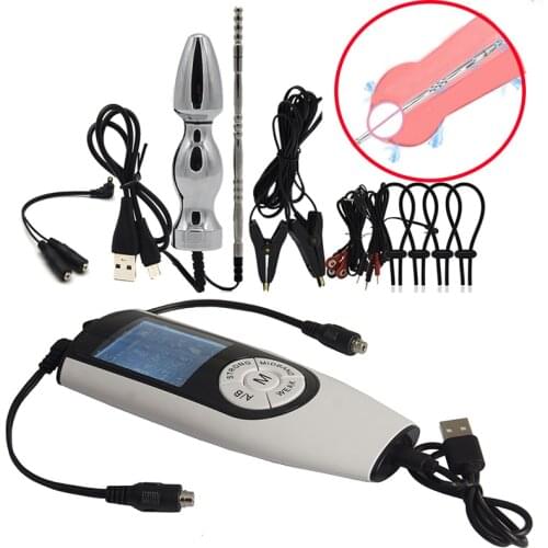 Strongest EStim E-Stim Anal Plug Cock Ring Urethral Sound Dilator Pads,BDSM Electro Stimulation Medical Themed Host For Sex
