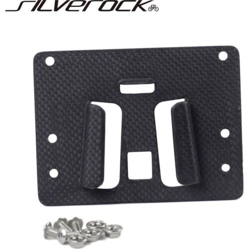 SILVEROCK Carbon Front Carrier Block Adaptor Mount For Brompton 3SIXTY PIKES Luggage Cargo Bag Bracket Modify Brompton Bike